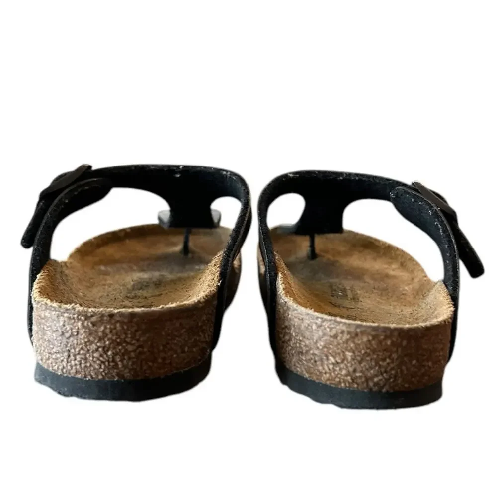 BIRKENSTOCK Girls Gizeh Sandal EU 31 US 13 Kids Black Birko-Flor Thong Slides
